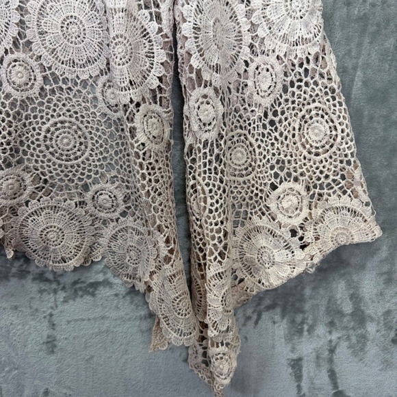 By Together Women Top Ombre Crochet Lace Boho Bell Sleeve Large Cottage Festival - Picture 8 of 11